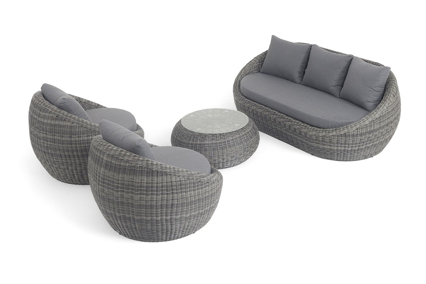 фото "барселона" лаунж-зона из искусственного ротанга, цвет графит