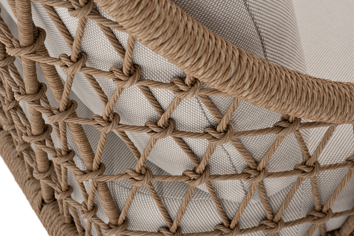 фото "венеция" лаунж-зона из искусственного ротанга, цвет соломенный (к)