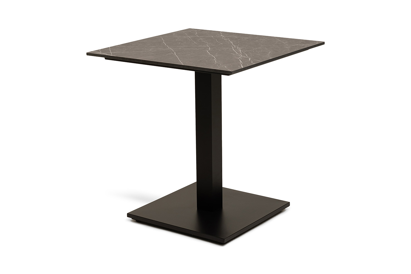 "Каффе" стол из HPL квадратный 70х70см, цвет "серый мрамор" фото "каффе" стол из hpl квадратный 70х70см, цвет "серый мрамор"