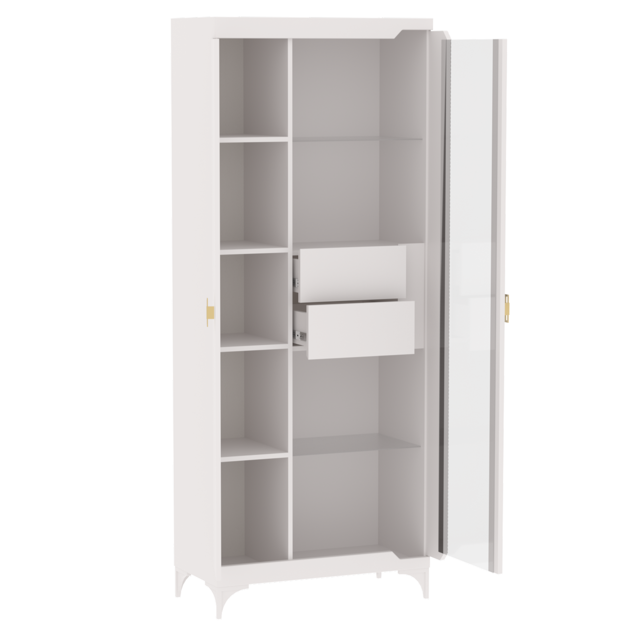 Пенал со стеклом широкий Сиде 