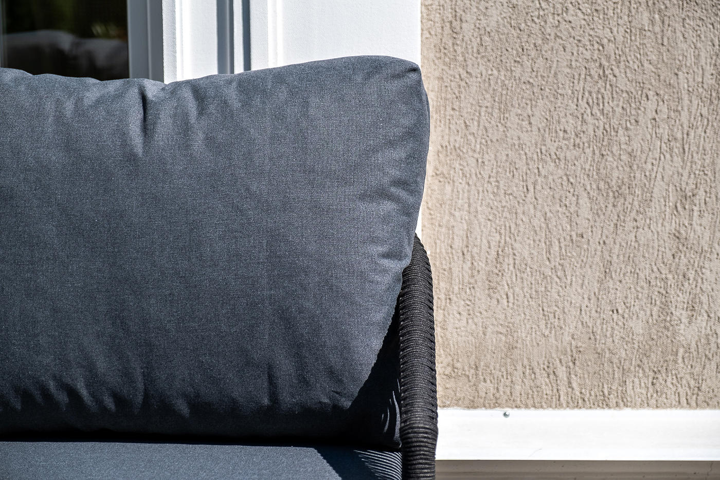 фото "верона" лаунж-зона 5-местная плетеная из роупа (веревки), каркас алюминиевый темно-серый, роуп темно-серый