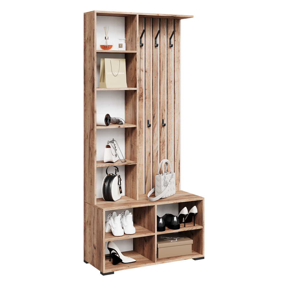 фото секция с вешалками и обувницей пб-03 берта