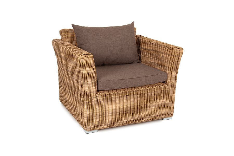 фото "капучино" кресло из искусственного ротанга, цвет соломенный