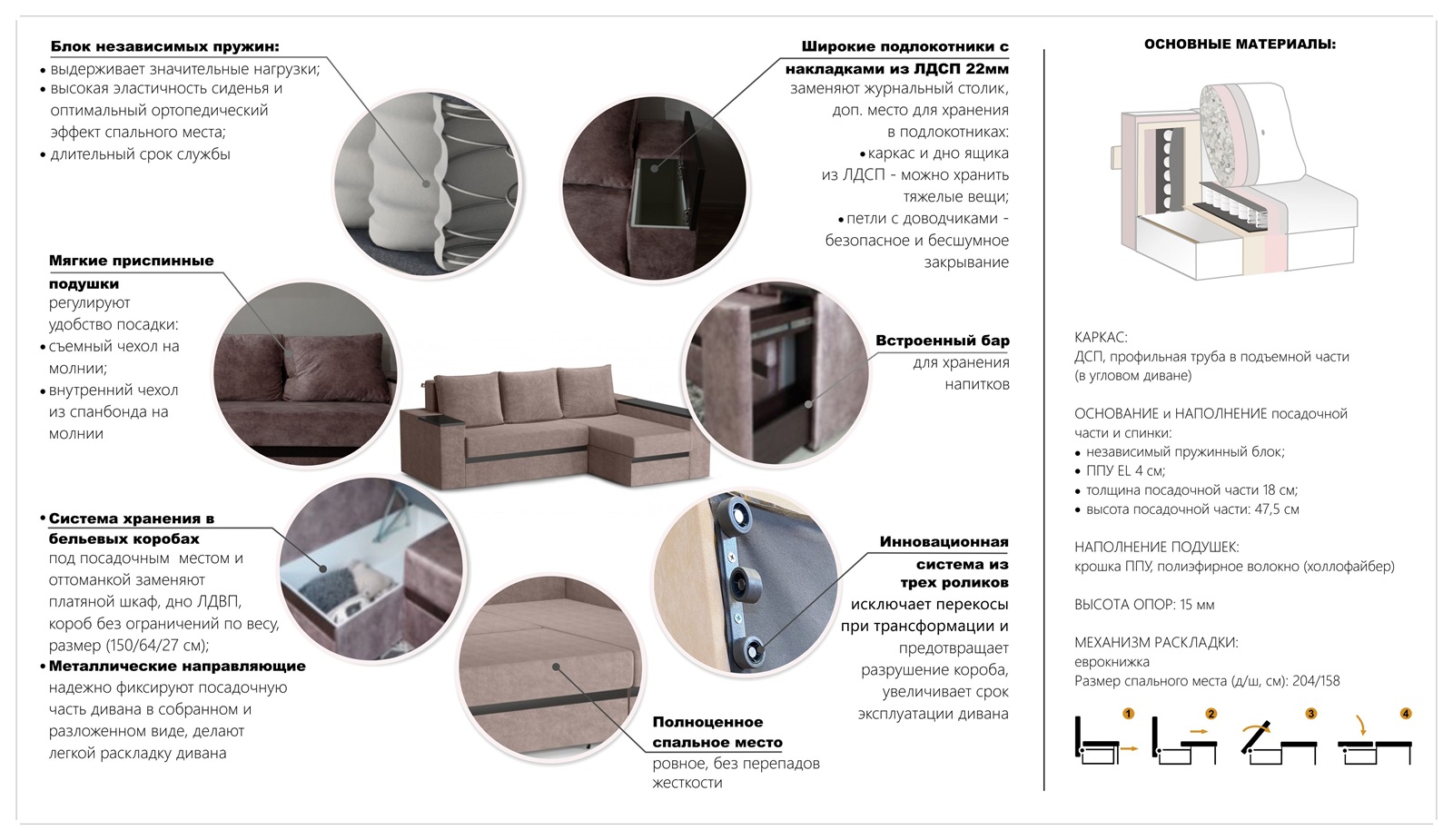 фото диван угловой браун sofos