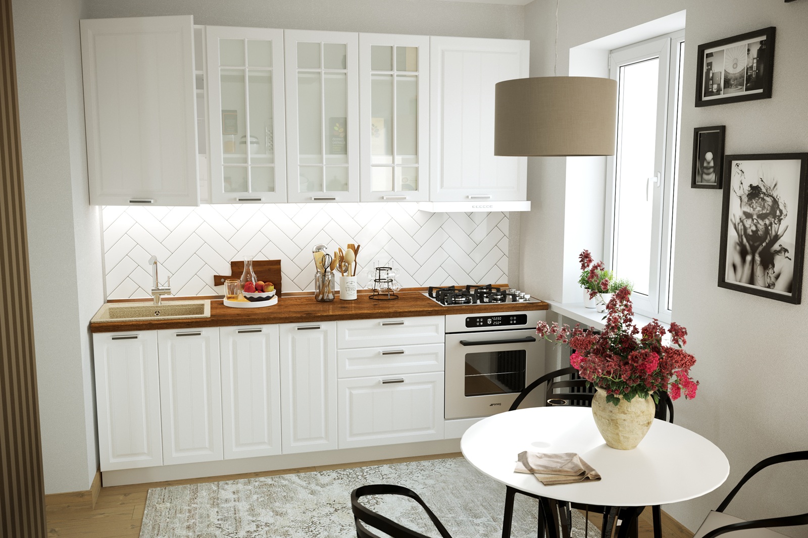 фото шкаф горизонтальный высокий со стеклом швгс прага