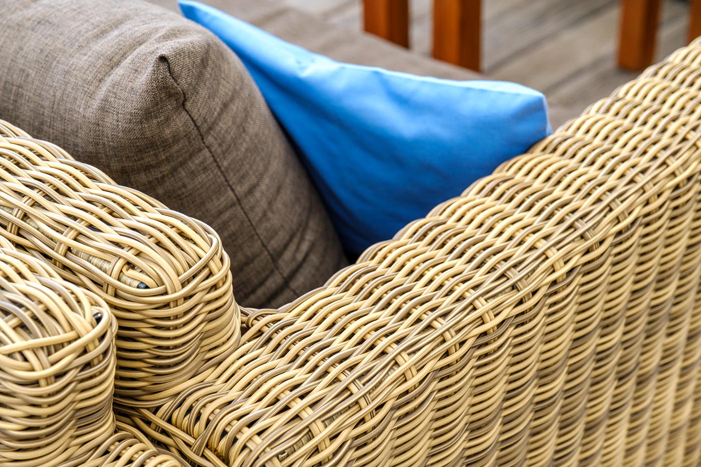 фото "капучино" диван из искусственного ротанга двухместный, цвет соломенный