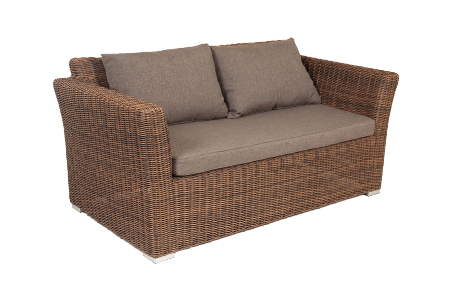 фото "капучино" диван из искусственного ротанга двухместный, цвет коричневый