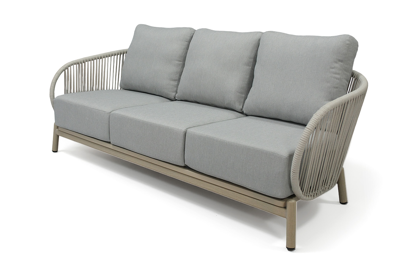 фото "прато" лаунж-зона из искусственного ротанга на 5 персон, цвет светло-серый