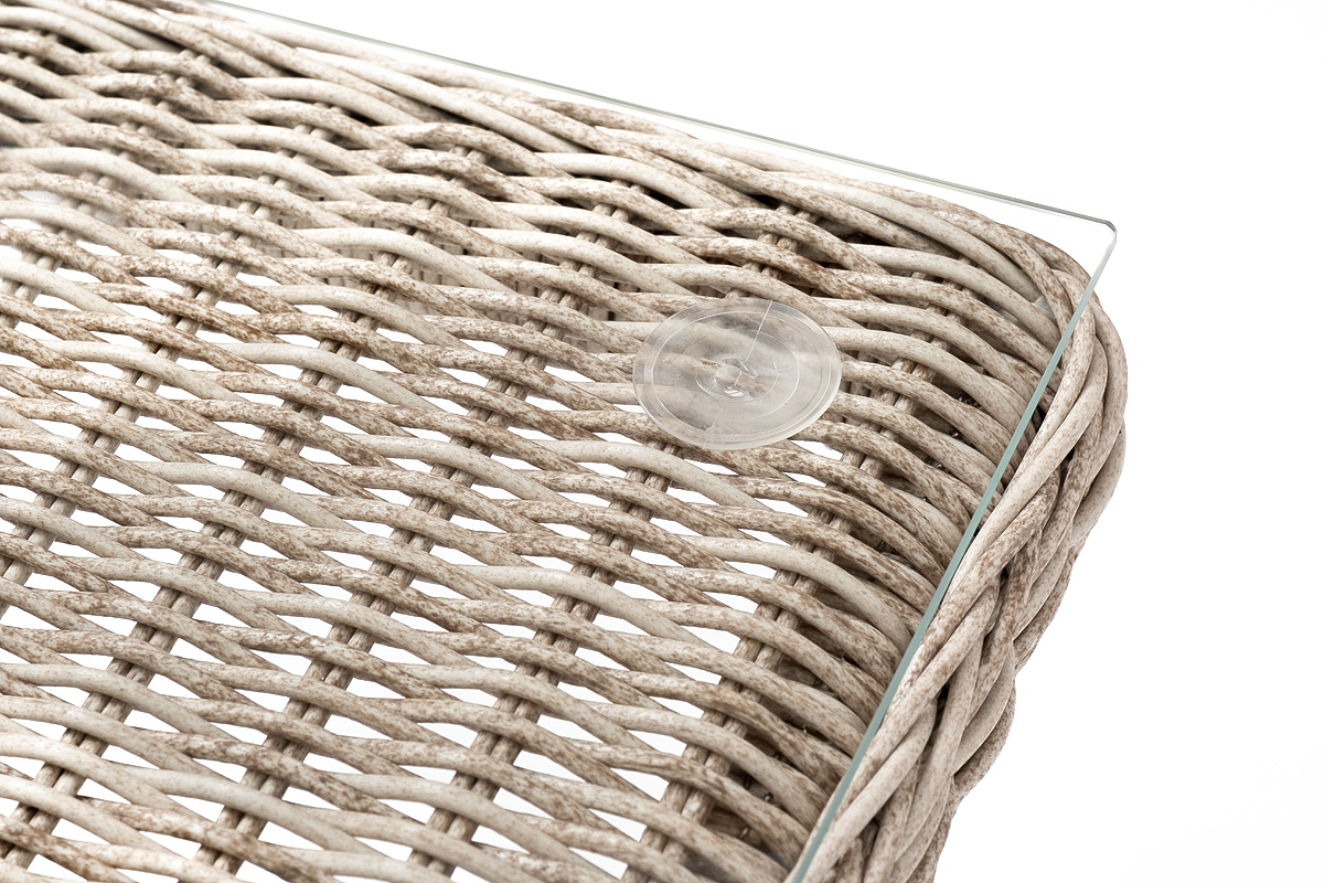 фото "латте" плетеный стол из искусственного ротанга 200х90см, цвет бежевый