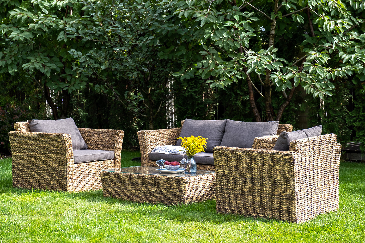 фото "капучино" кресло из искусственного ротанга (гиацинт), цвет соломенный