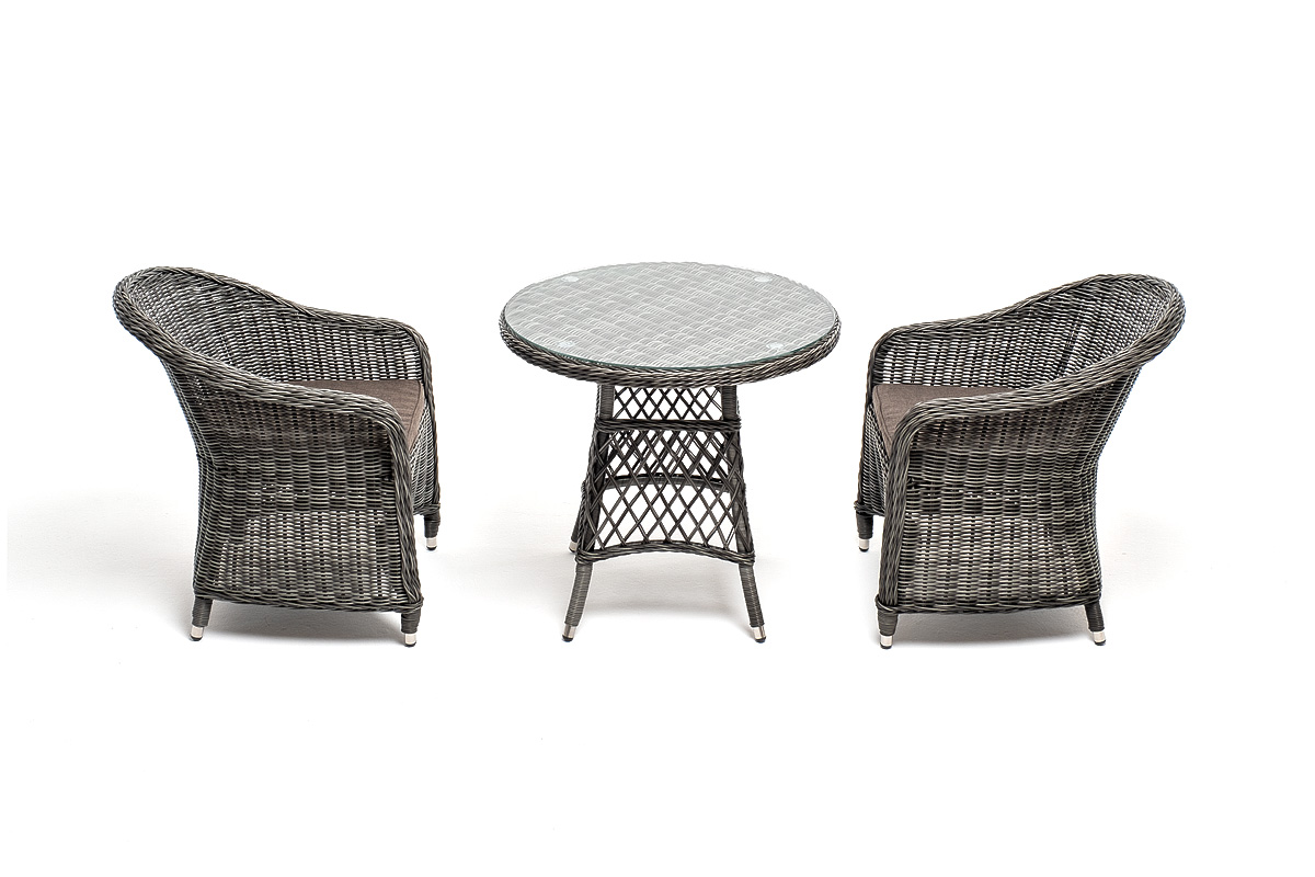 фото "эспрессо–80 r" обеденная группа плетеная, цвет графит