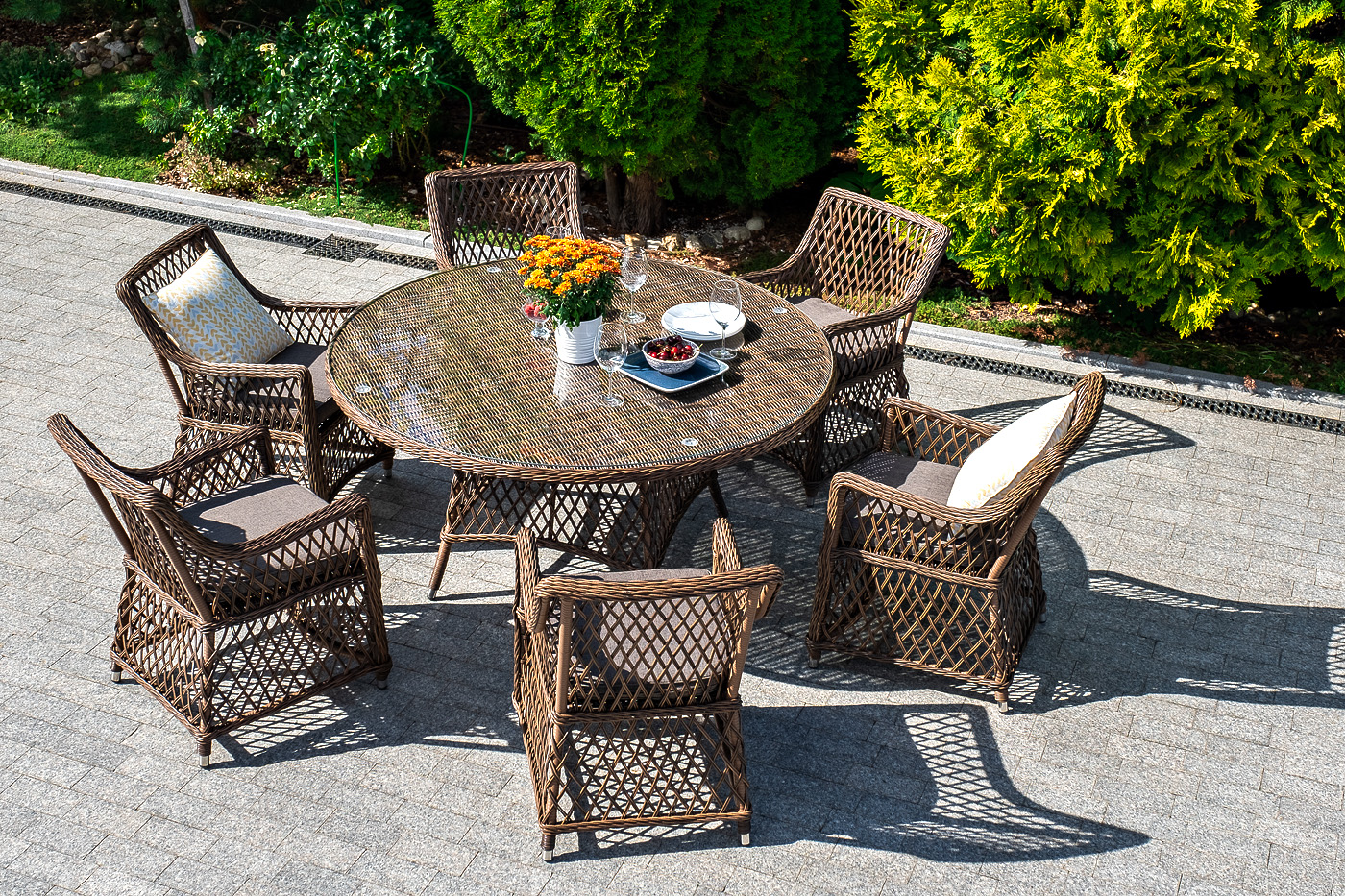 фото "эспрессо–150 l" обеденная группа плетеная, цвет коричневый