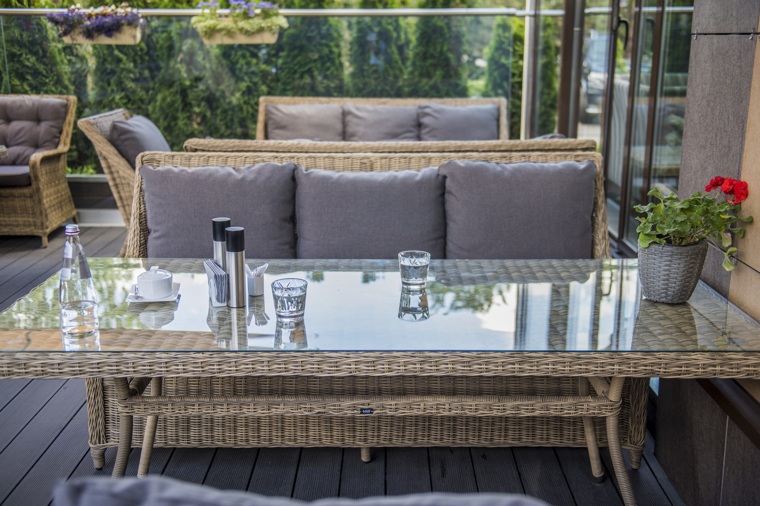 фото "латте" плетеный стол из искусственного ротанга 200х90см, цвет соломенный