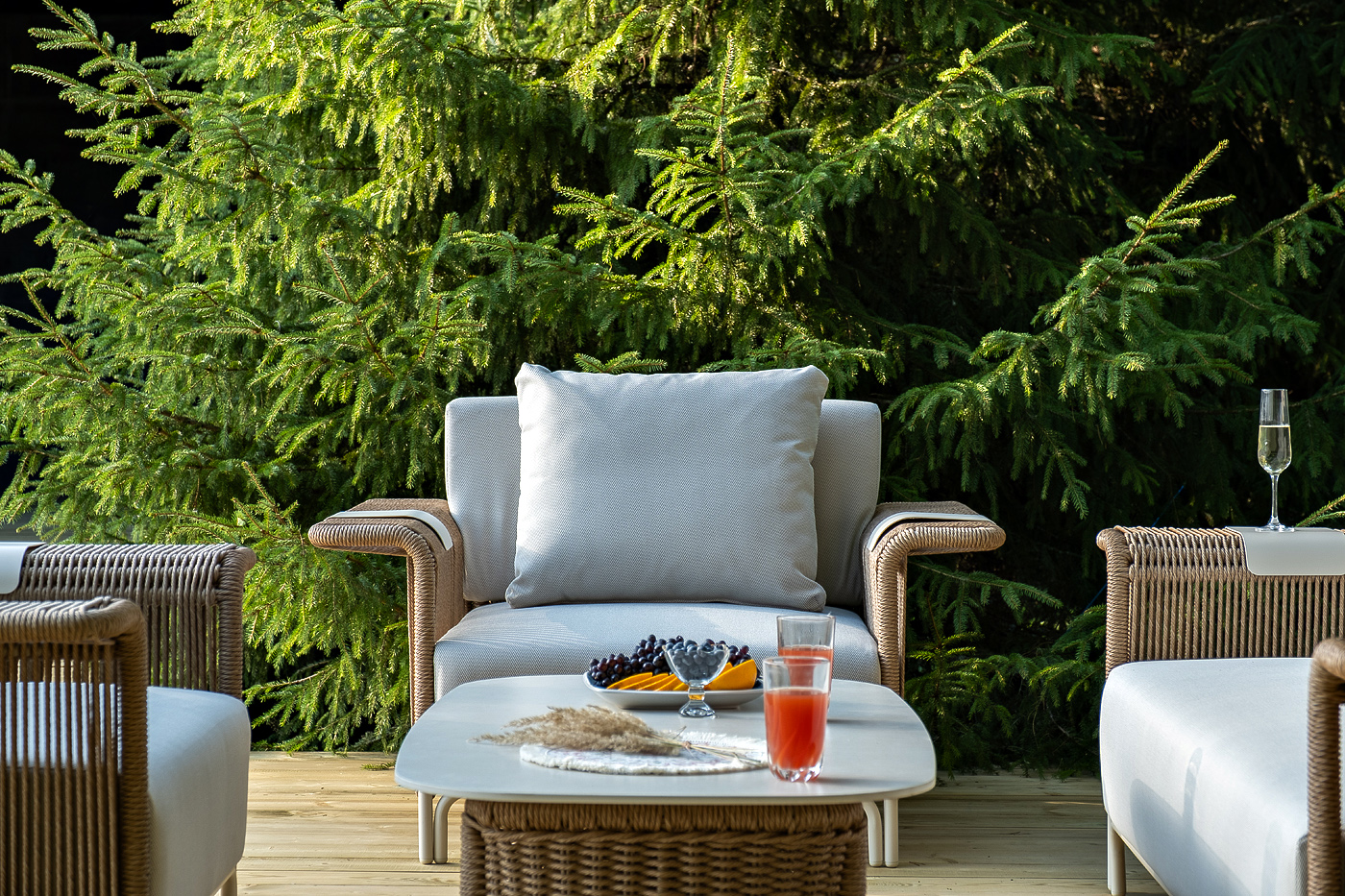 фото "мальдивы" лаунж-зона из искусственного ротанга, цвет соломенный (к)