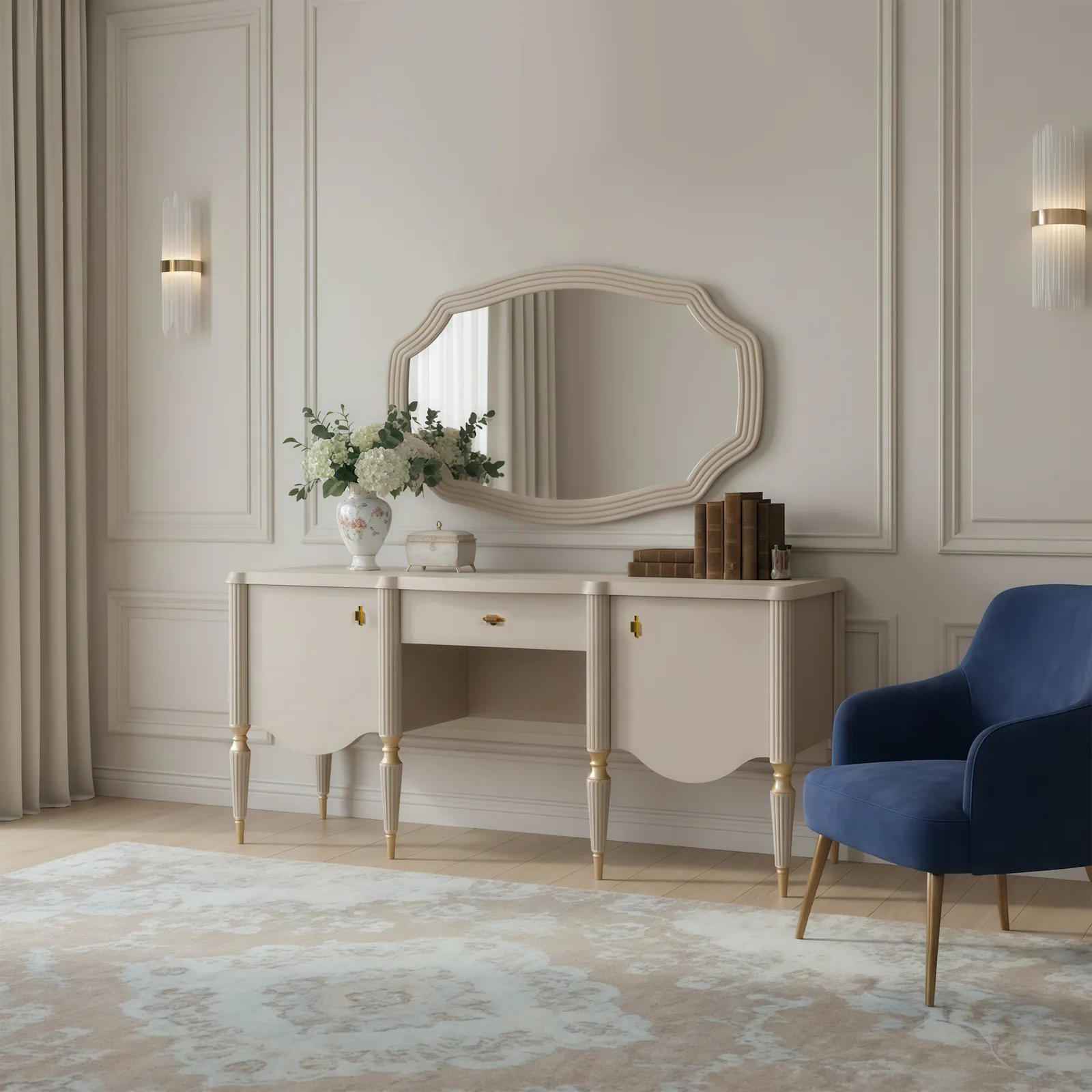 фото стол туалетный с зеркалом моника