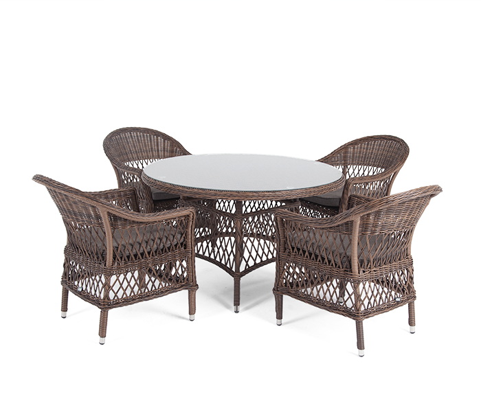 фото "дольче" обеденная группа из искусственного ротанга, цвет коричневый