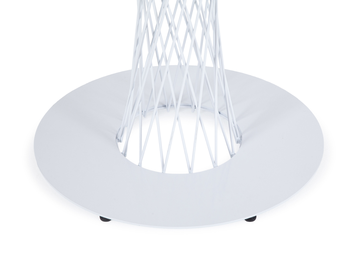 фото "диего" обеденный стол из hpl круглый ø100см, цвет "дуб", каркас белый