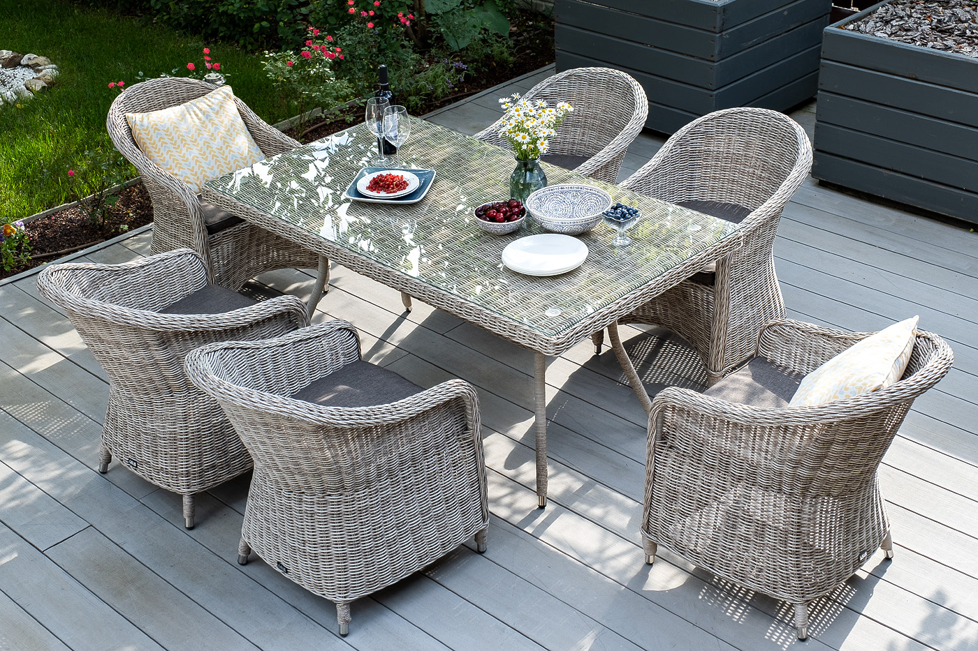 фото "равенна" плетеное кресло из искусственного ротанга, цвет бежевый