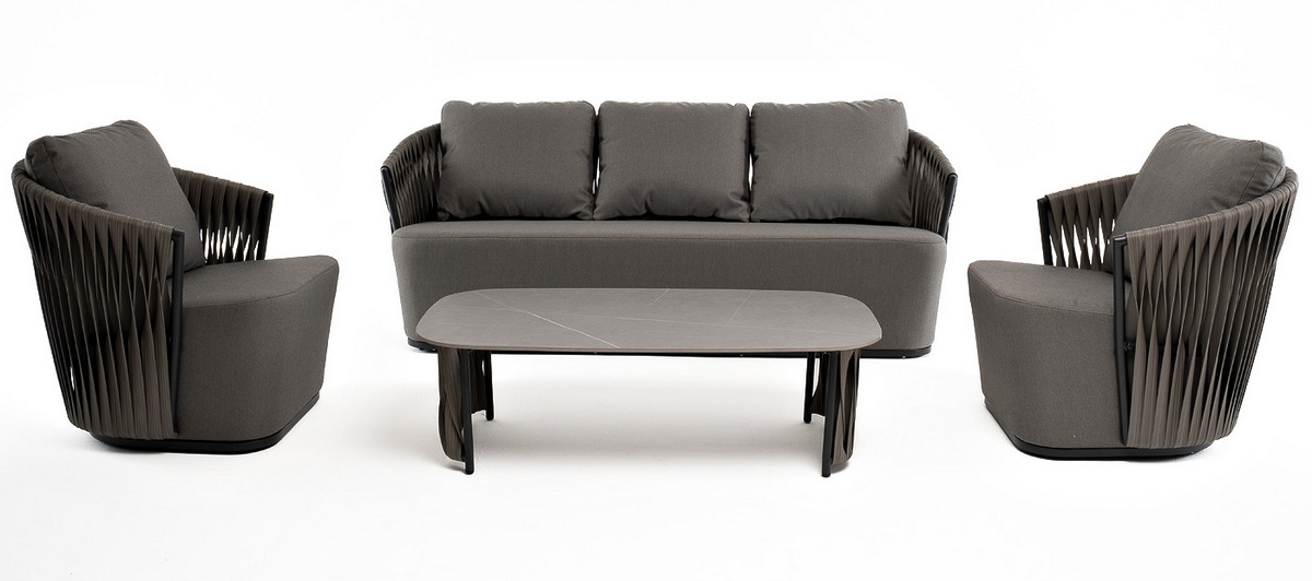 фото "флоренция" лаунж-зона из искусственного ротанга, цвет графит