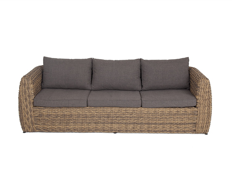 фото "кальяри" диван из искусственного ротанга (гиацинт) трехместный, цвет соломенный