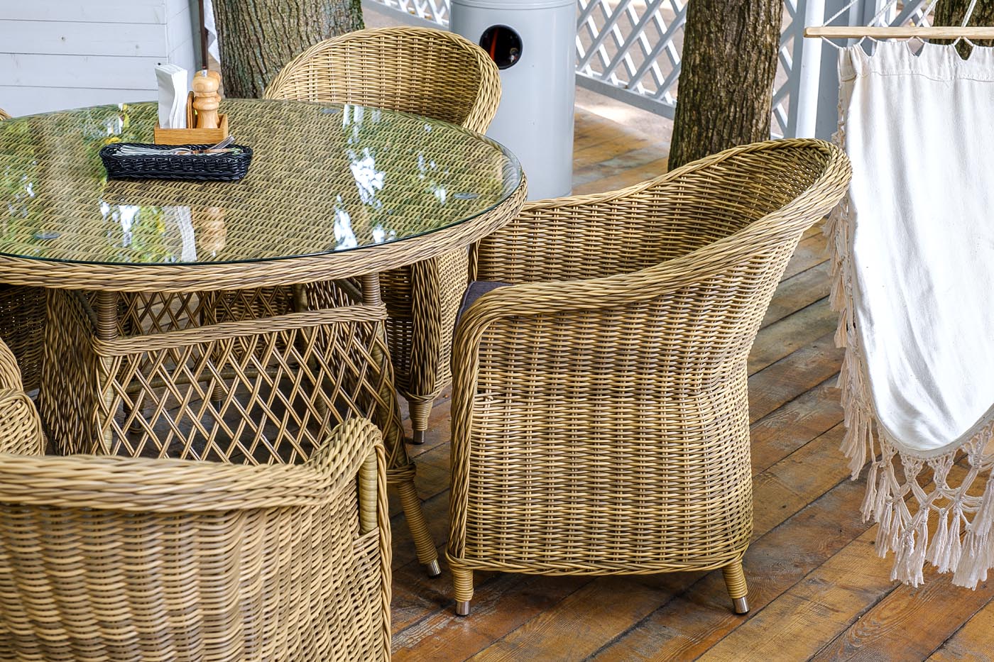 фото "равенна" плетеное кресло из искусственного ротанга, цвет соломенный