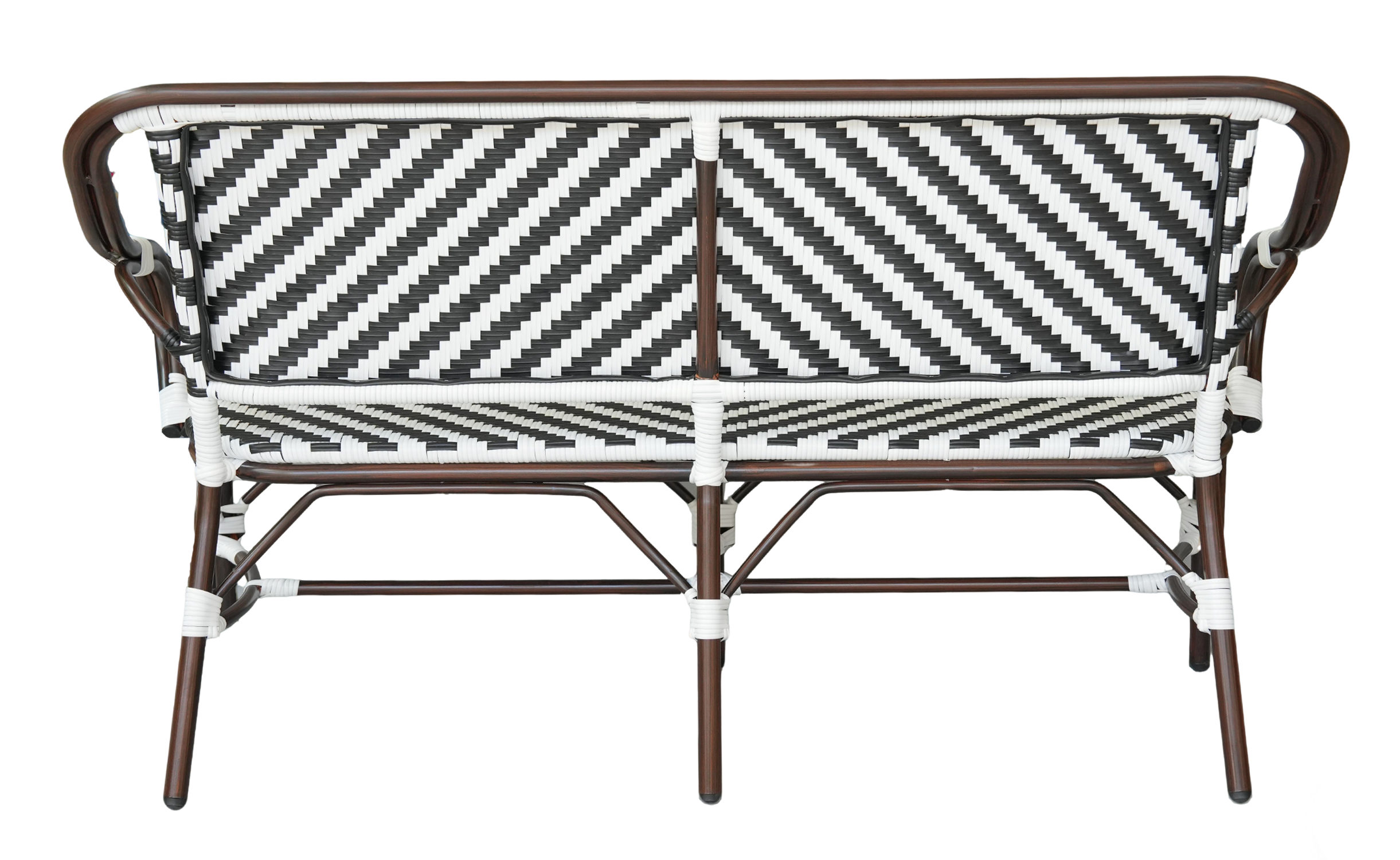 фото "кабри" диван двухместный плетенный из искусственного ротанга, цвет черно-белый