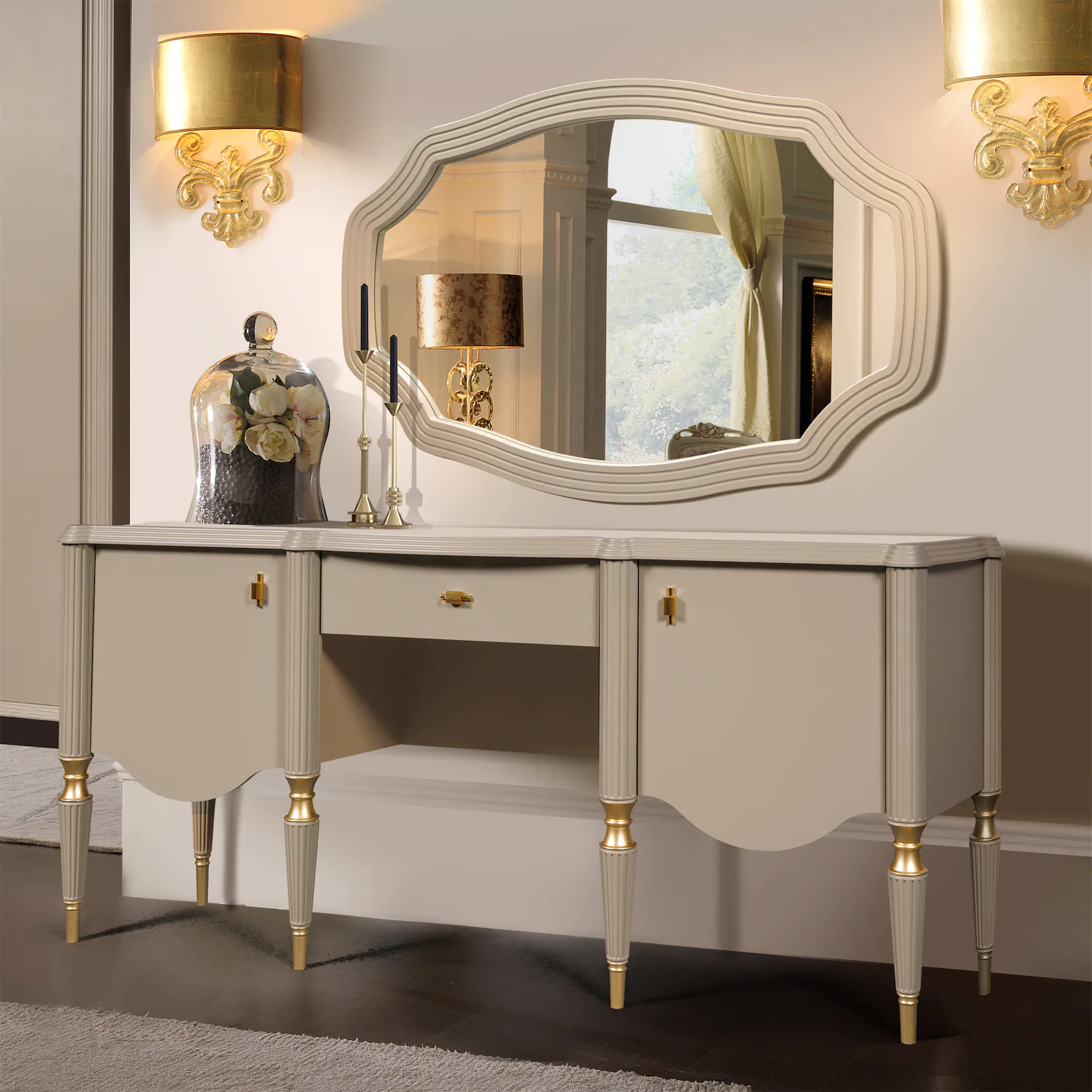 фото стол туалетный с зеркалом моника