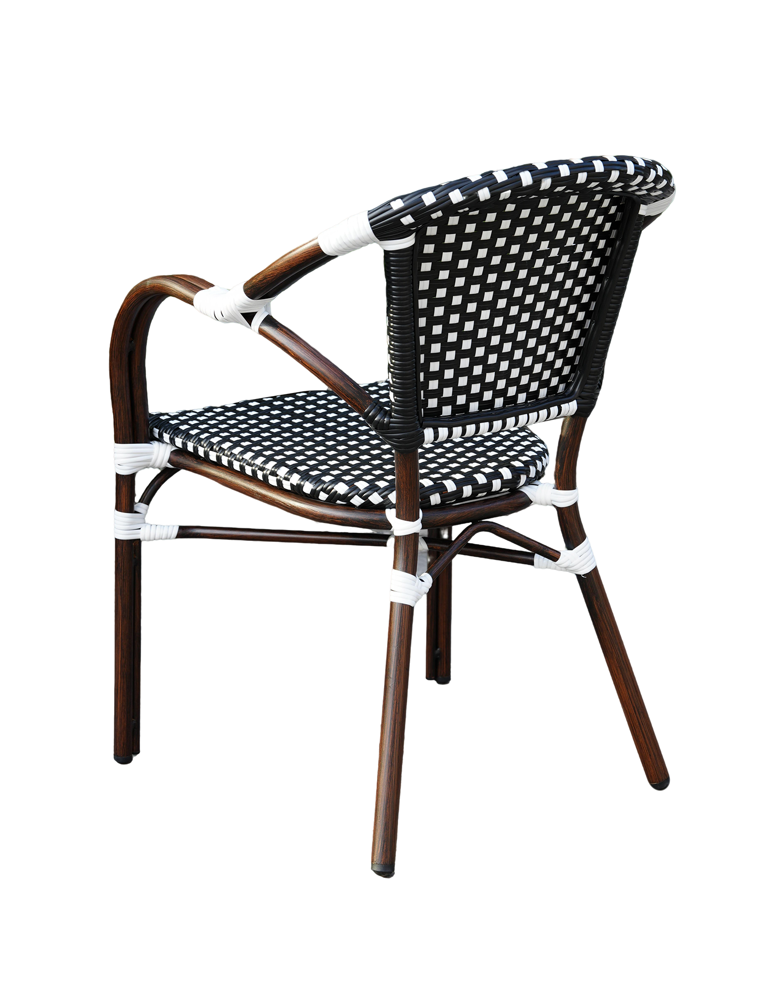 фото "кабри" обеденная группа плетеная на 4 персоны, цвет черно-белый