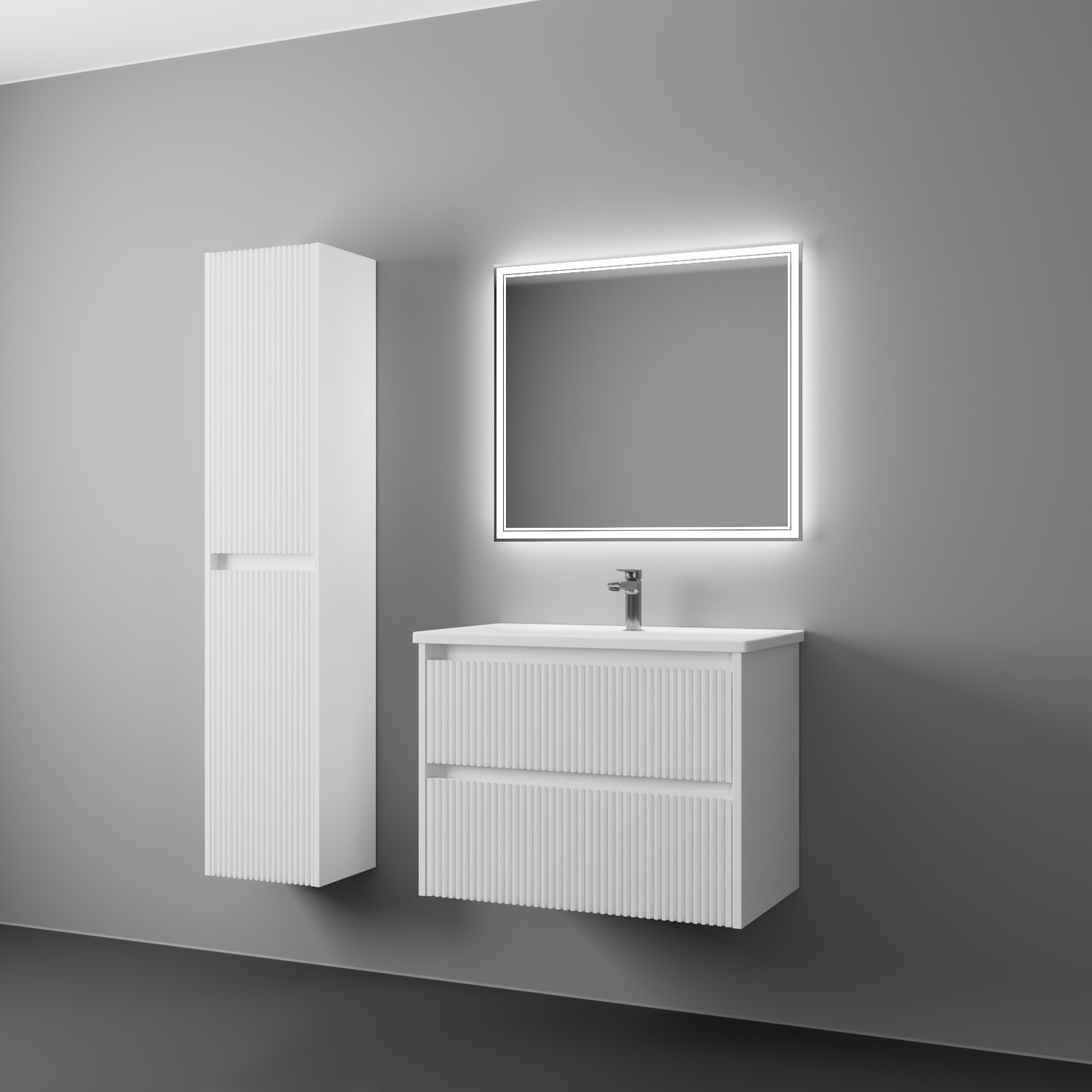 Тумба с 2-мя ящ. и раковиной под умывальник ALTERNO 80 