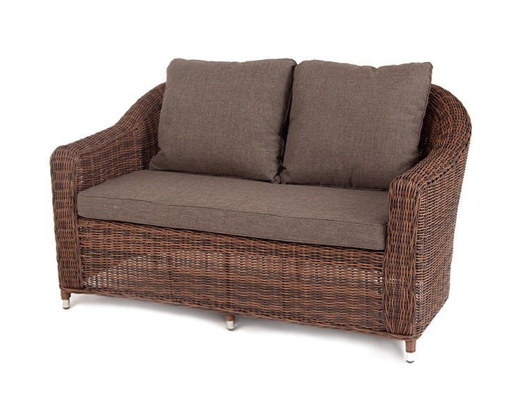 фото "кон панна" диван из искусственного ротанга двухместный, цвет коричневый