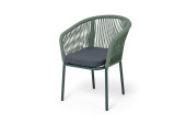 "Марсель" стул плетеный из роупа, каркас алюминий RAL6036 муар, роуп зеленый (4204) круглый tex, ткань темно-серая 027 "Марсель" стул плетеный из роупа, каркас алюминий RAL6036 муар, роуп зеленый (4204) круглый tex, ткань темно-серая 027