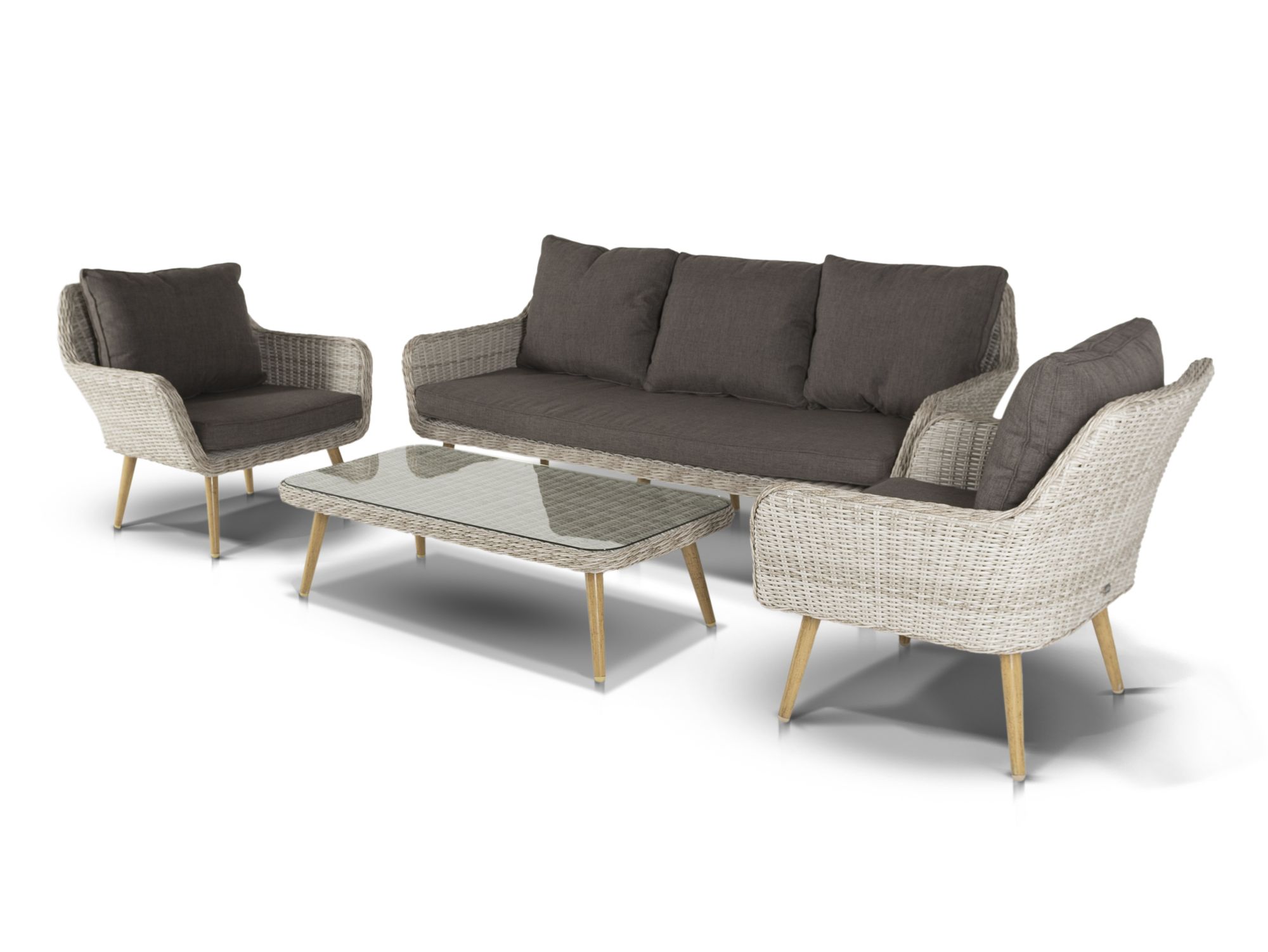 фото "прованс" лаунж-зона плетеная из искусственного ротанга, цвет бежевый