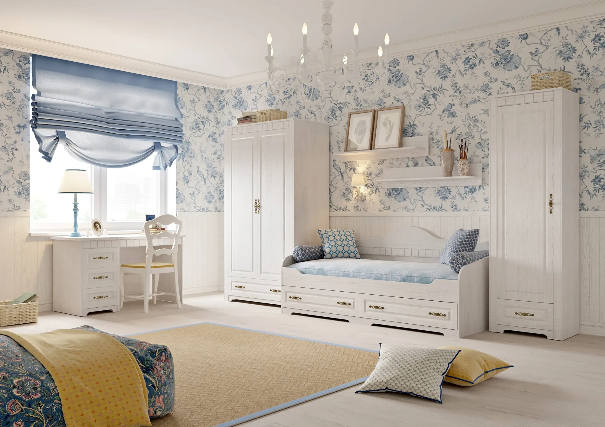 фото кровать с ящиками прованс