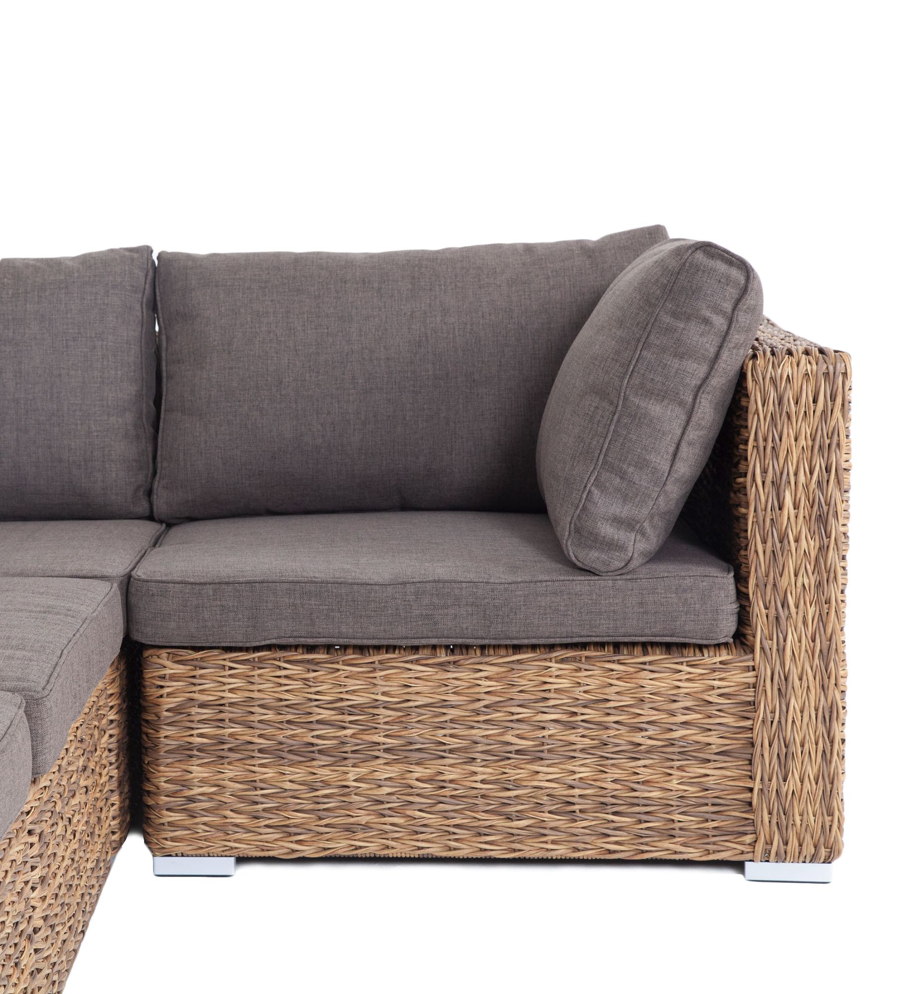 фото "лунго" трансформирующийся диван из искусственного ротанга (гиацинт), цвет соломенный