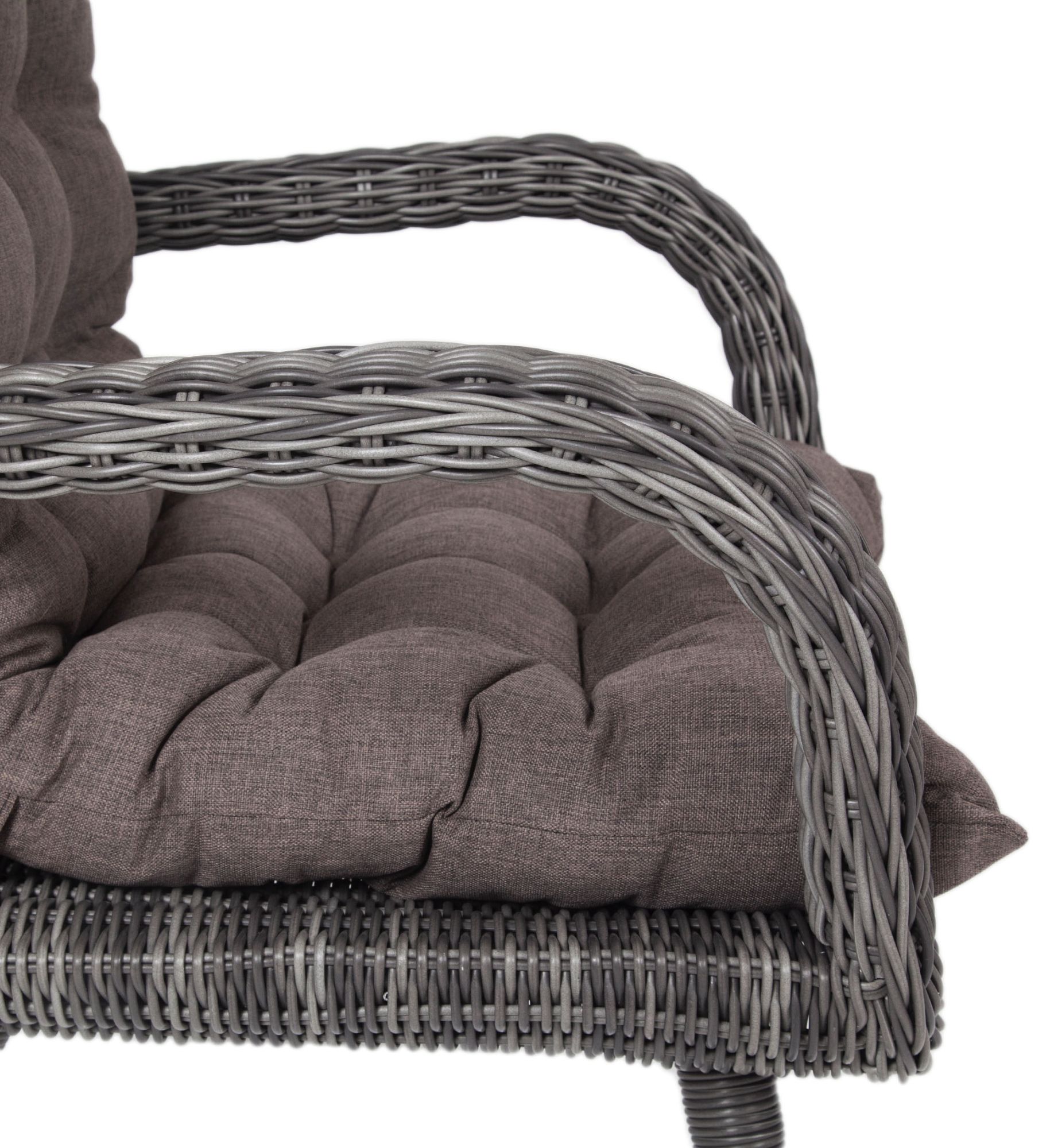 фото "толедо" кресло плетеное с подушками, цвет графит