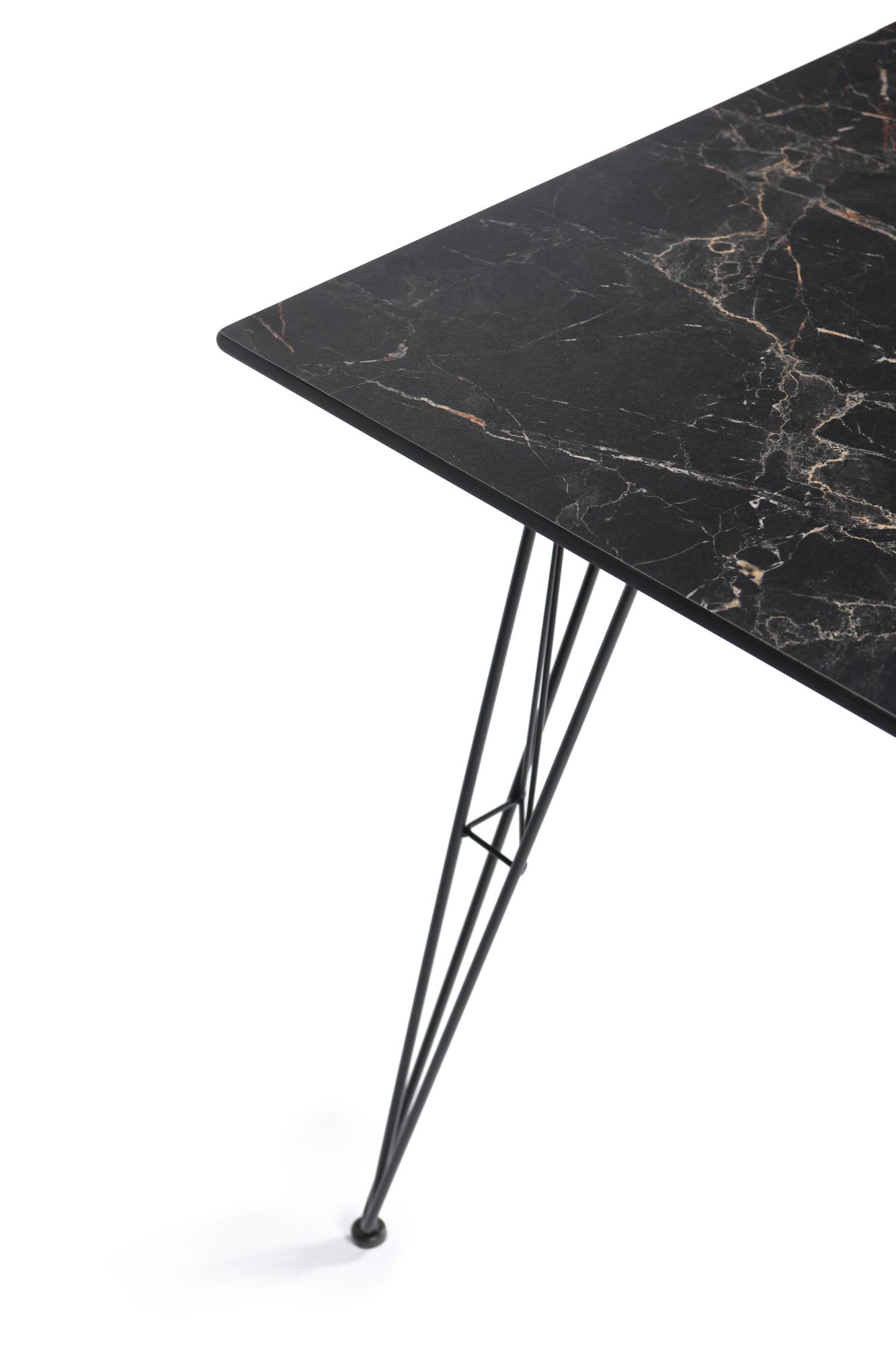 фото "руссо" обеденный стол из hpl 150х80см, цвет "черный мрамор"