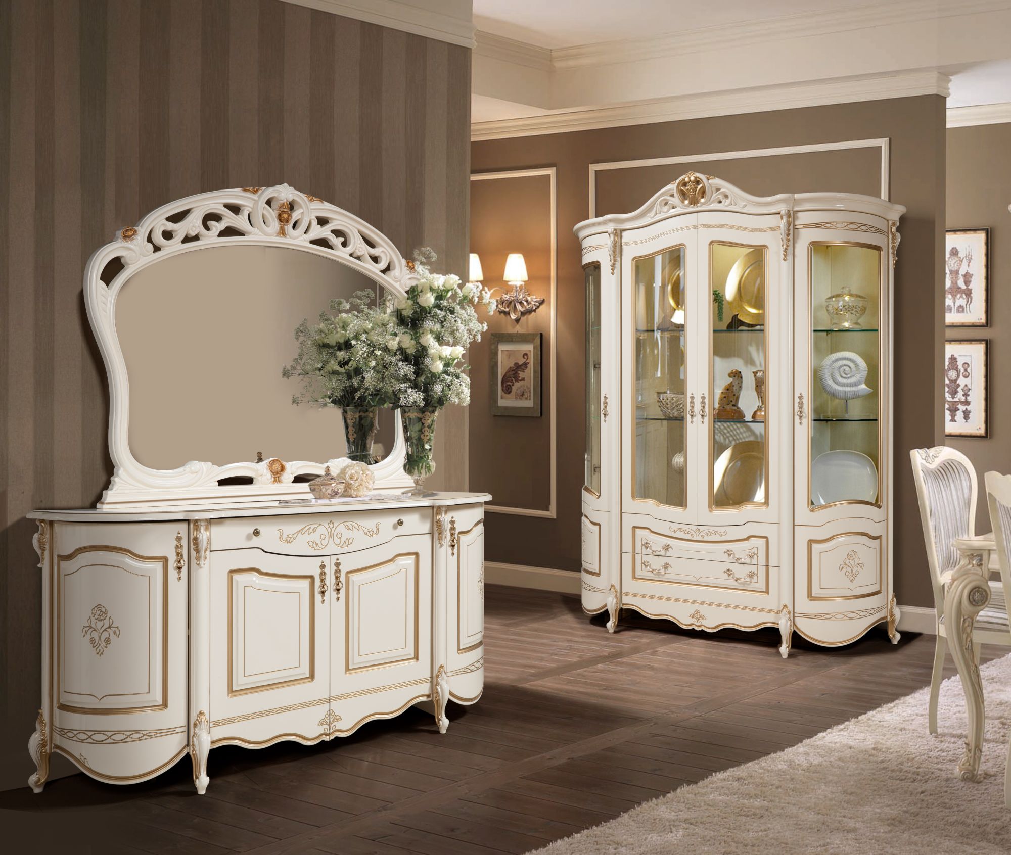 Шкаф-витрина 4-х дверная Аллегро-1