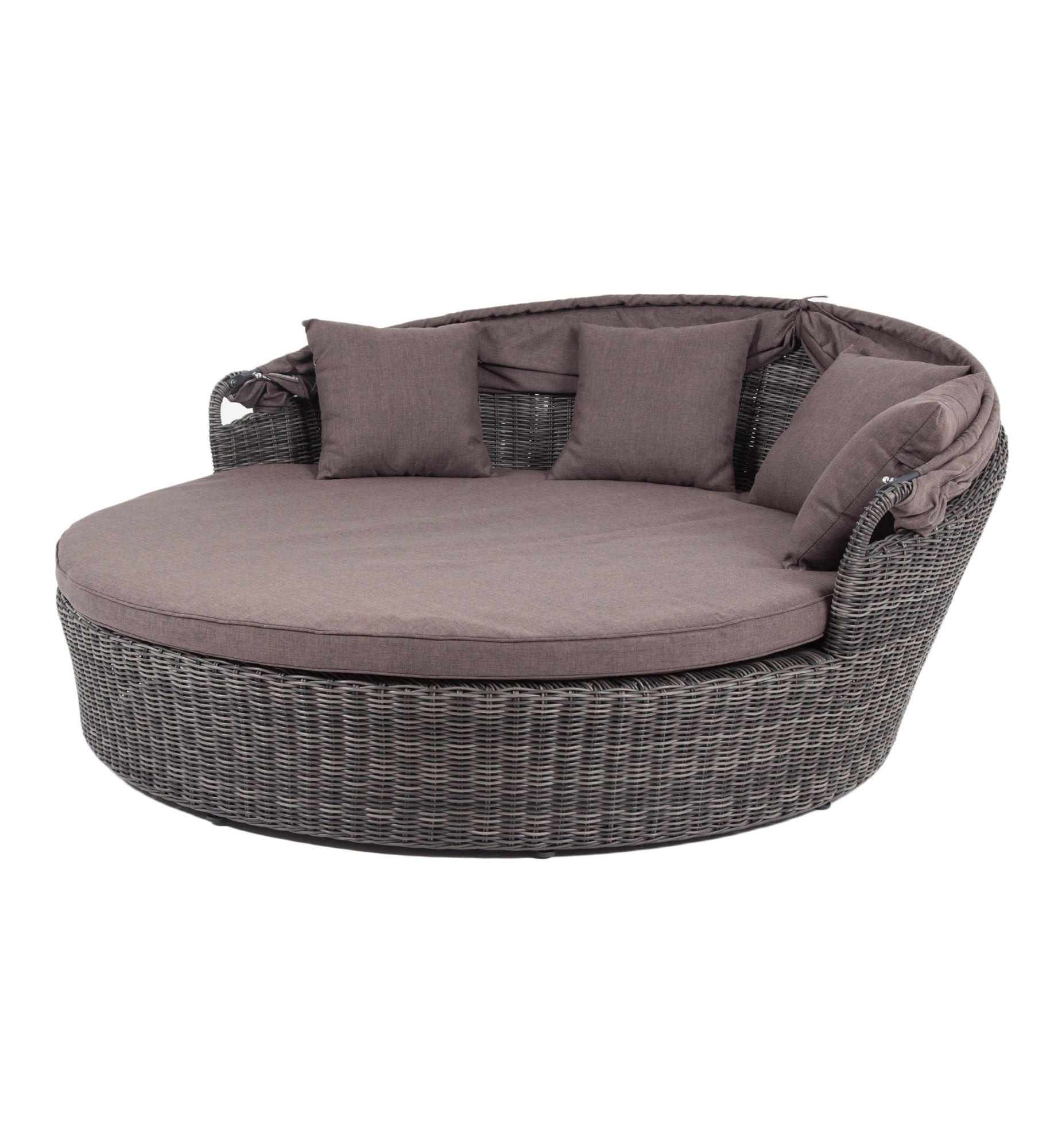 фото "стильяно" плетеная кровать круглая, цвет графит