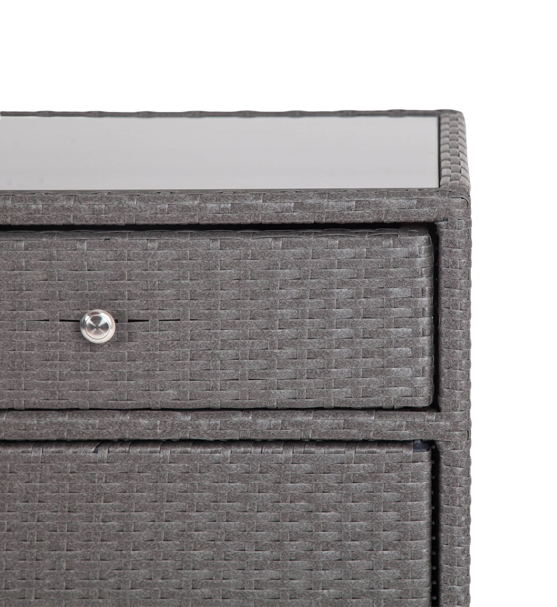 фото "мальта" тумба плетеная из искусственного ротанга, цвет графит