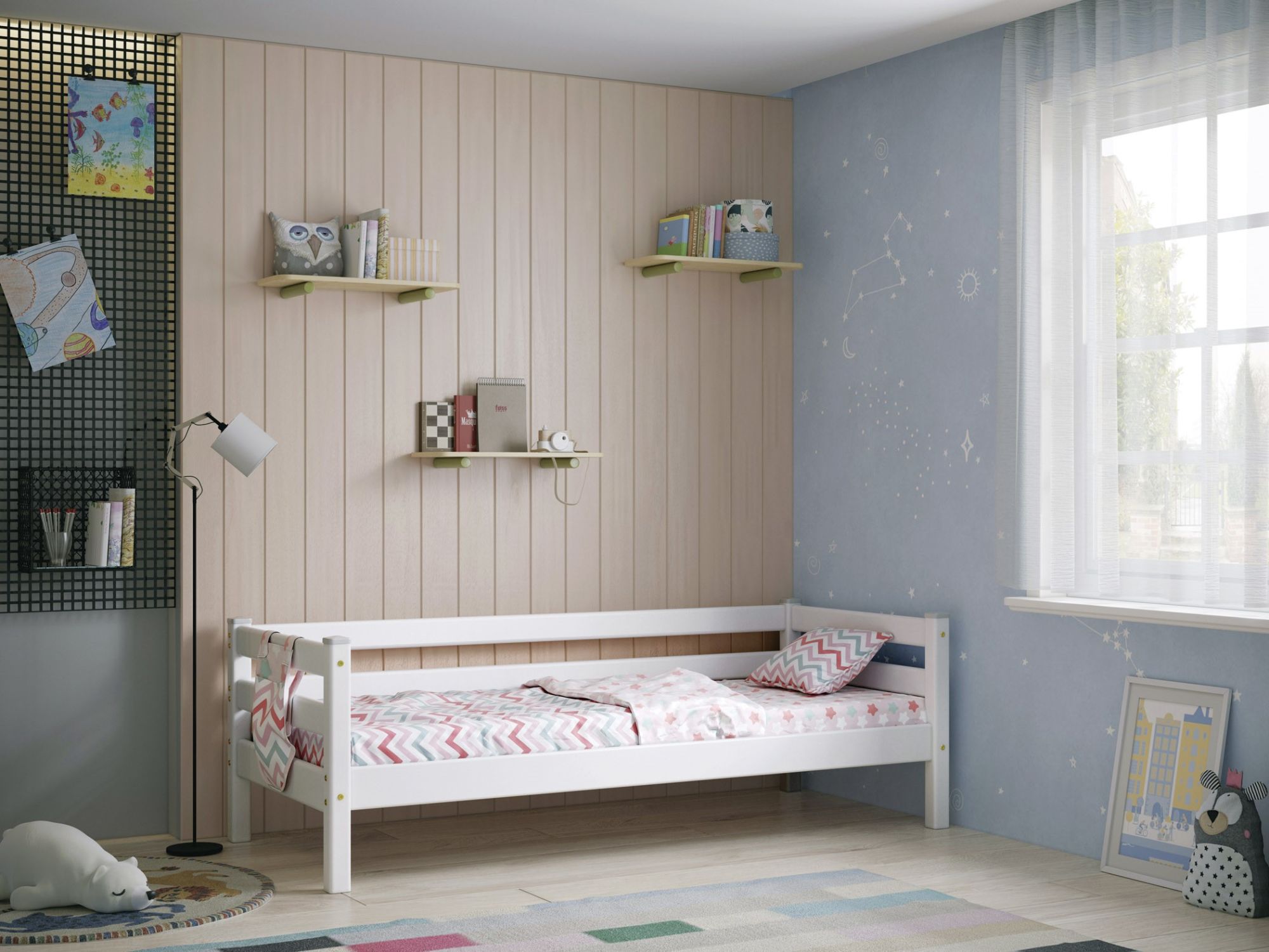 Кровать Соня с задней защитой В2 фото кровать соня с задней защитой в2