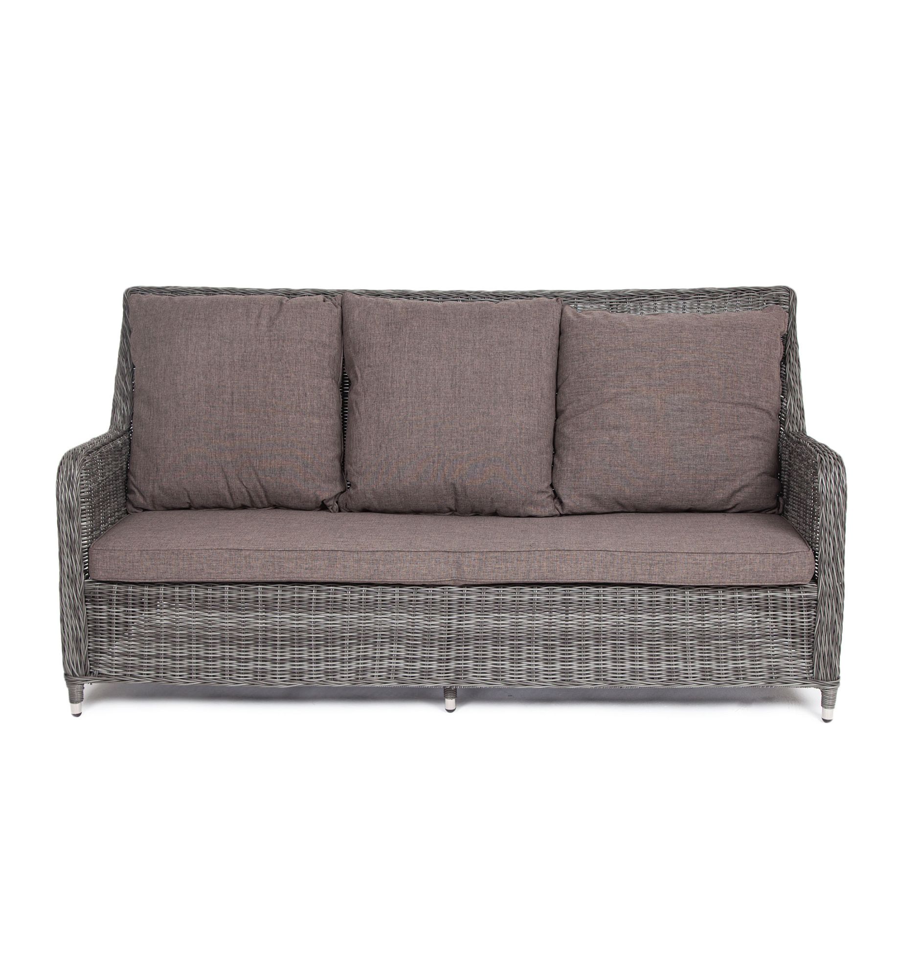 фото "гляссе" диван трехместный из искусственного ротанга, цвет графит