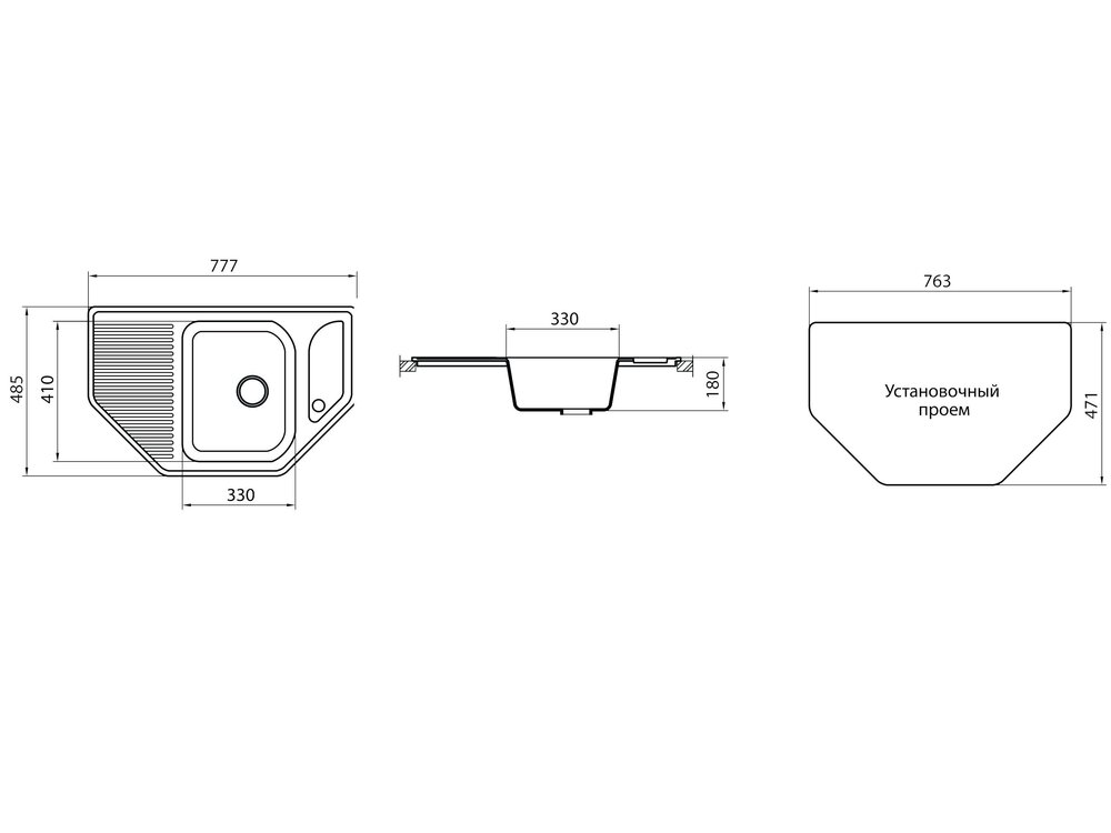 фото мойка угловая g002