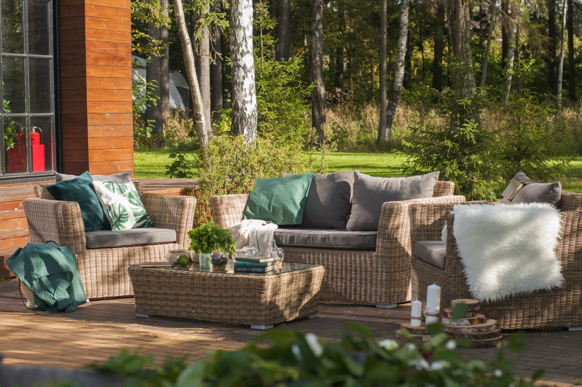 фото "капучино" диван из искусственного ротанга двухместный, цвет соломенный