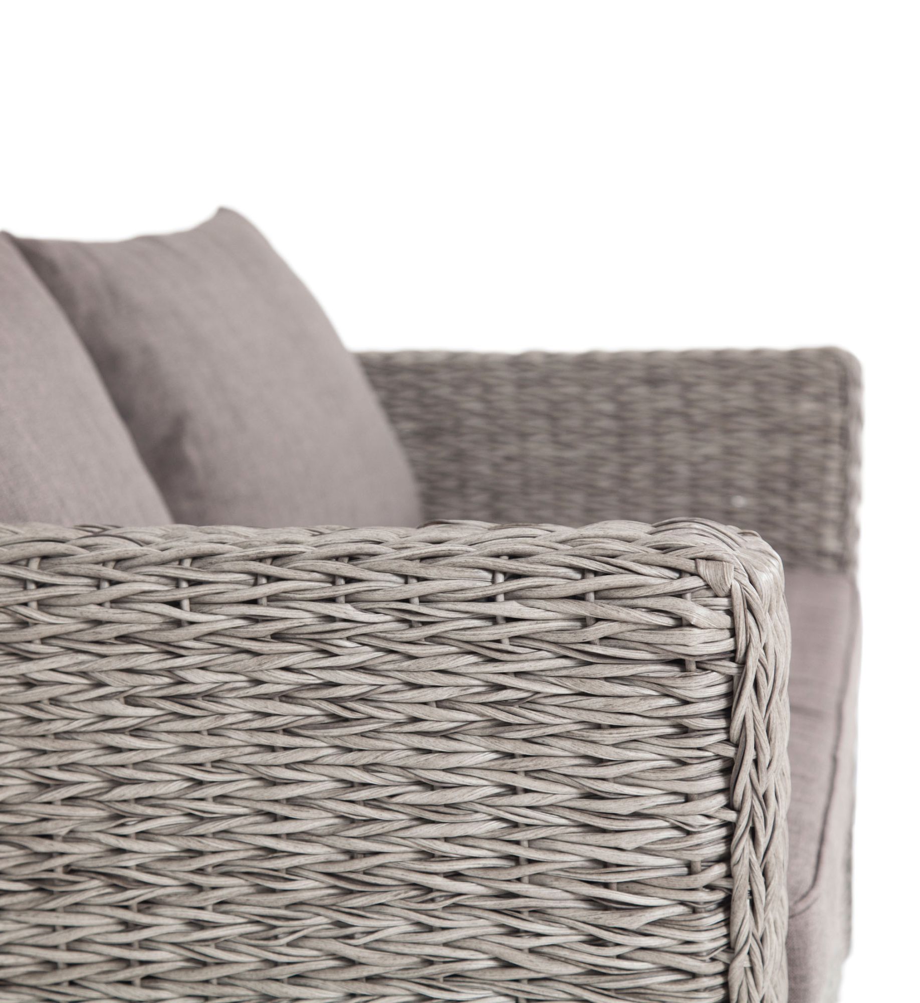 фото "капучино" диван из искусственного ротанга (гиацинт) двухместный, цвет серый