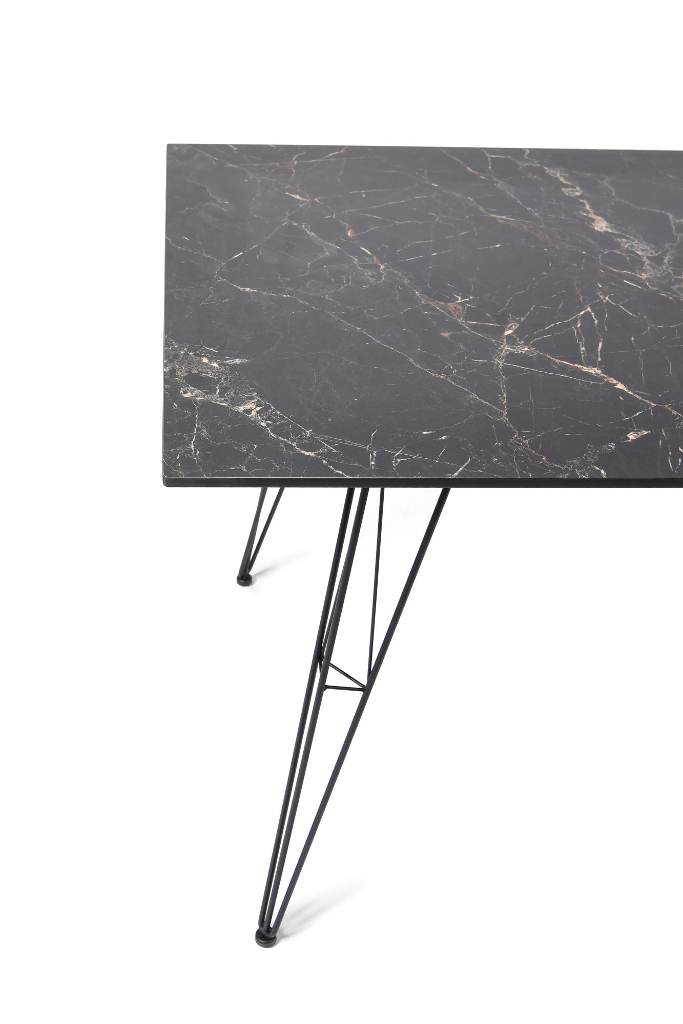 фото "руссо" обеденный стол из hpl 150х80см, цвет "черный мрамор"