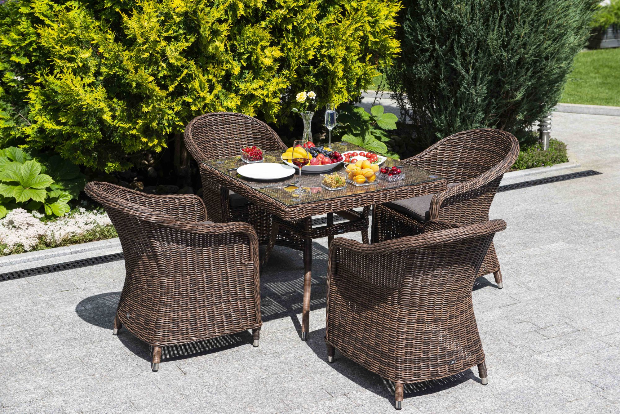 фото "равенна" плетеное кресло из искусственного ротанга, цвет коричневый