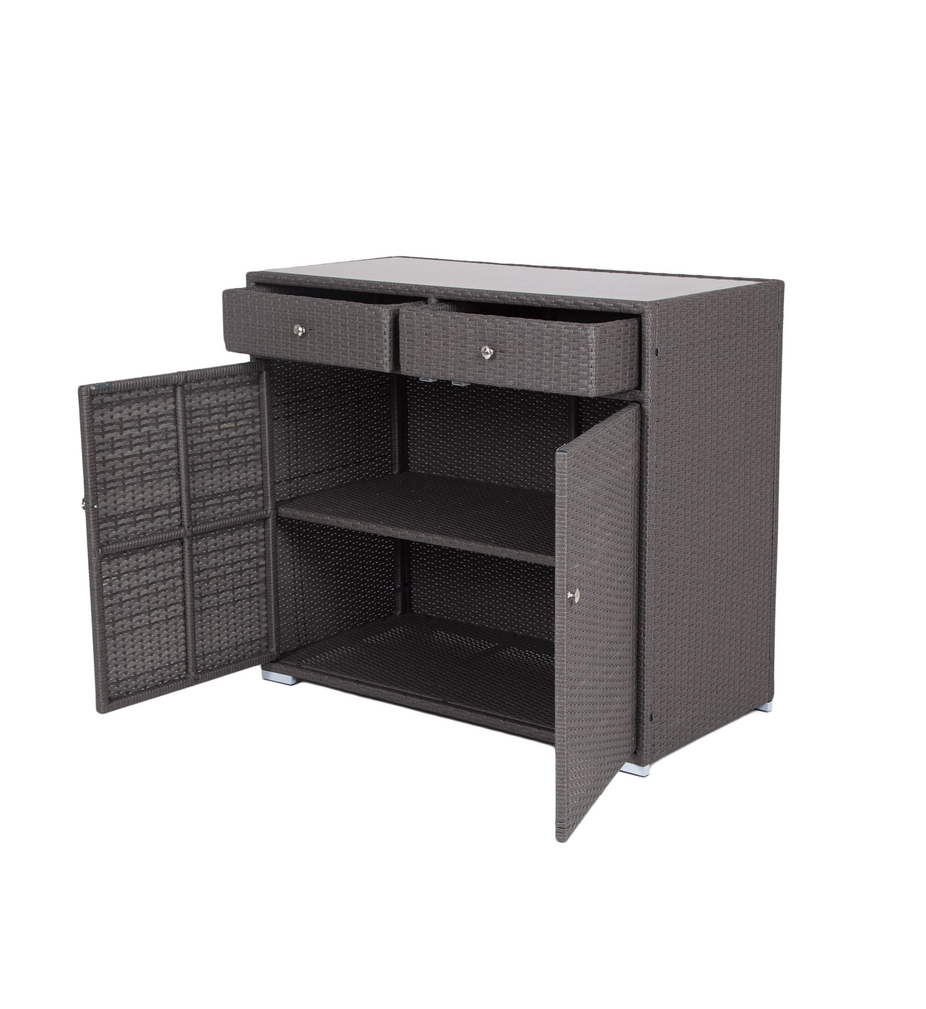 фото "мальта" тумба плетеная из искусственного ротанга, цвет графит