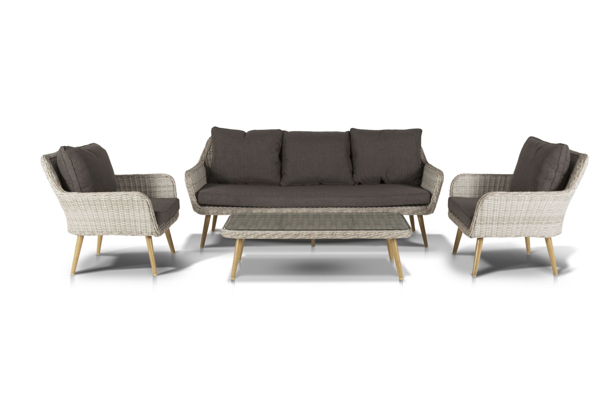 фото "прованс" лаунж-зона плетеная из искусственного ротанга, цвет бежевый