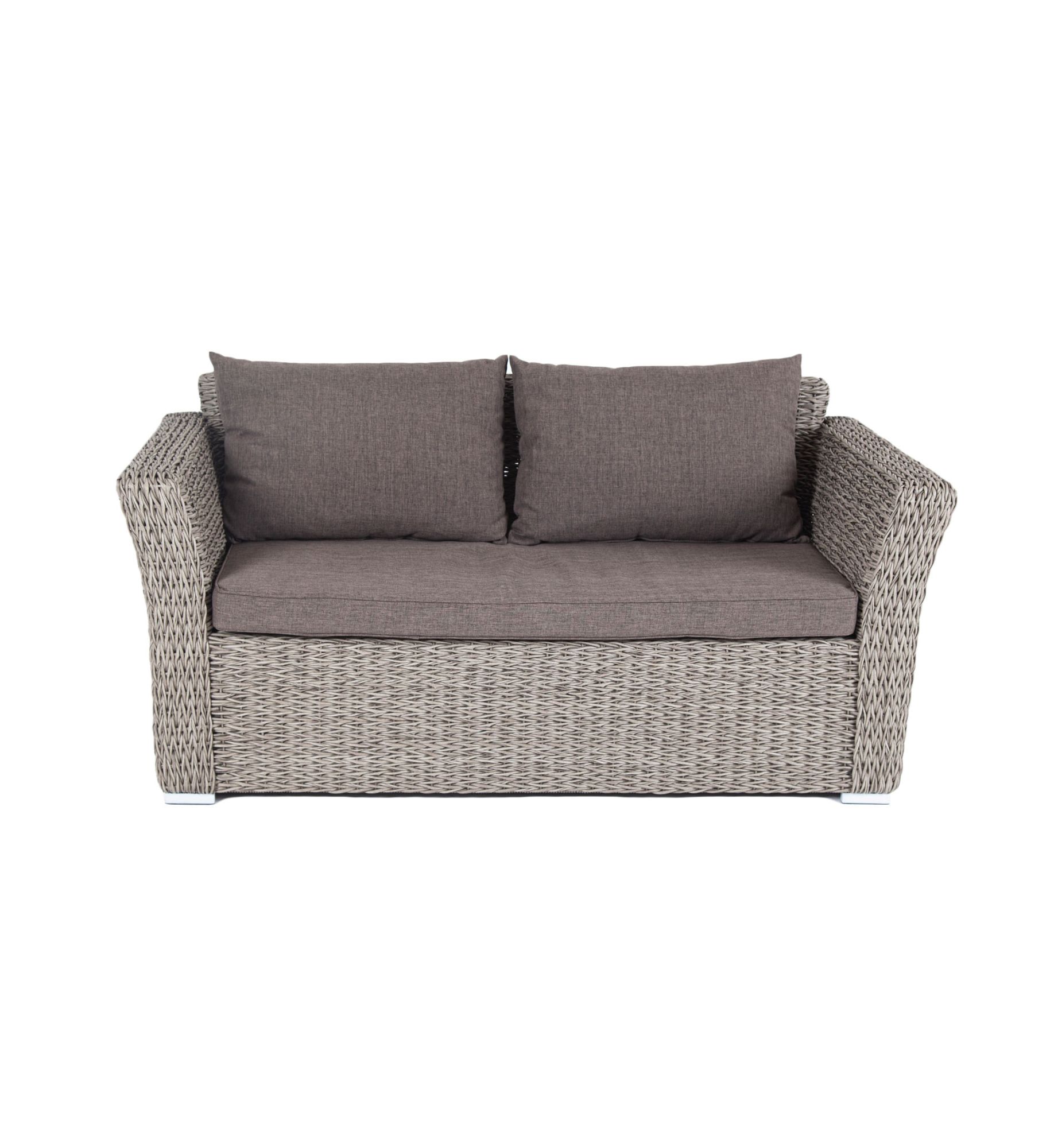 фото "капучино" диван из искусственного ротанга (гиацинт) двухместный, цвет серый