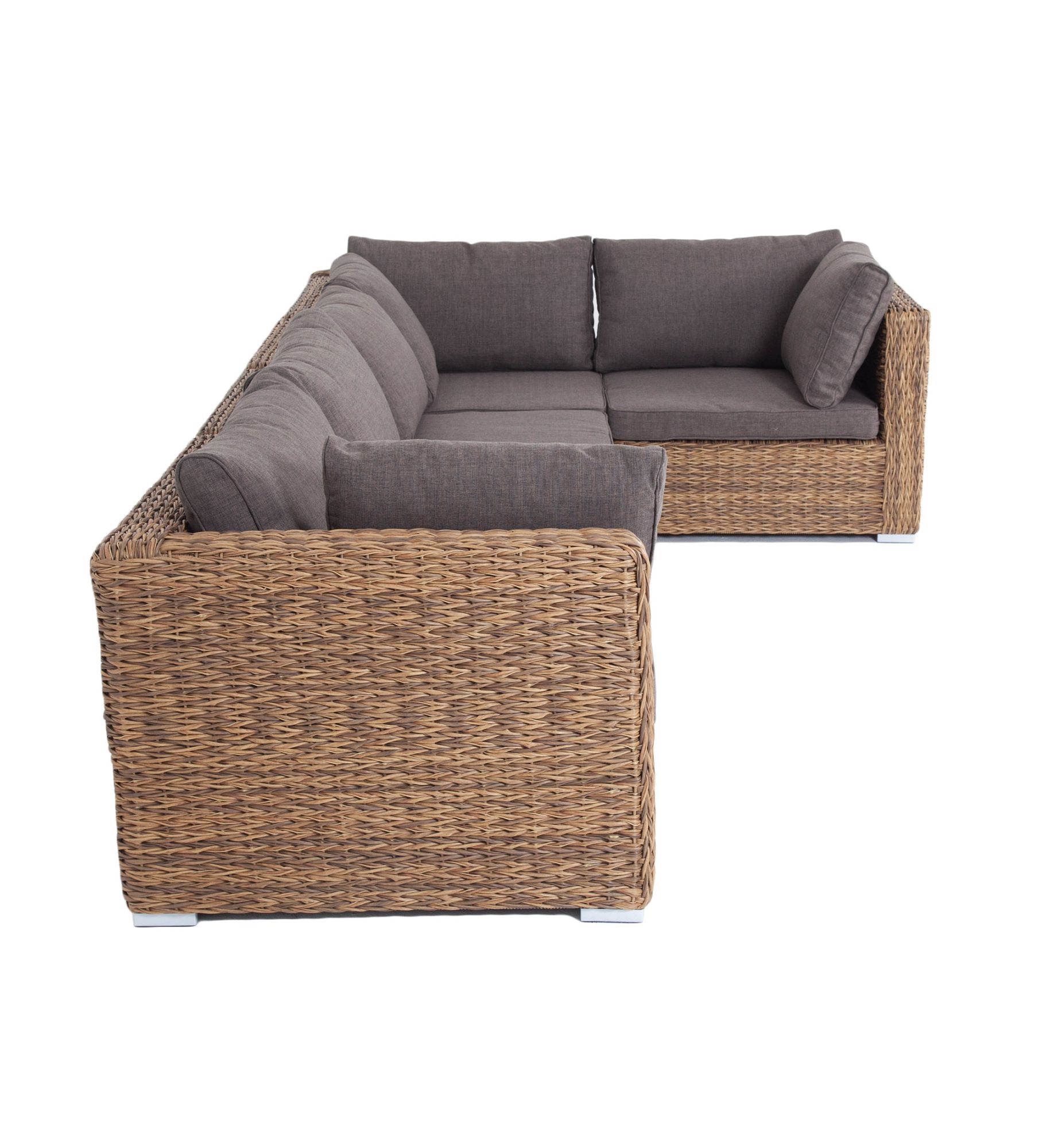 фото "лунго" трансформирующийся диван из искусственного ротанга (гиацинт), цвет соломенный